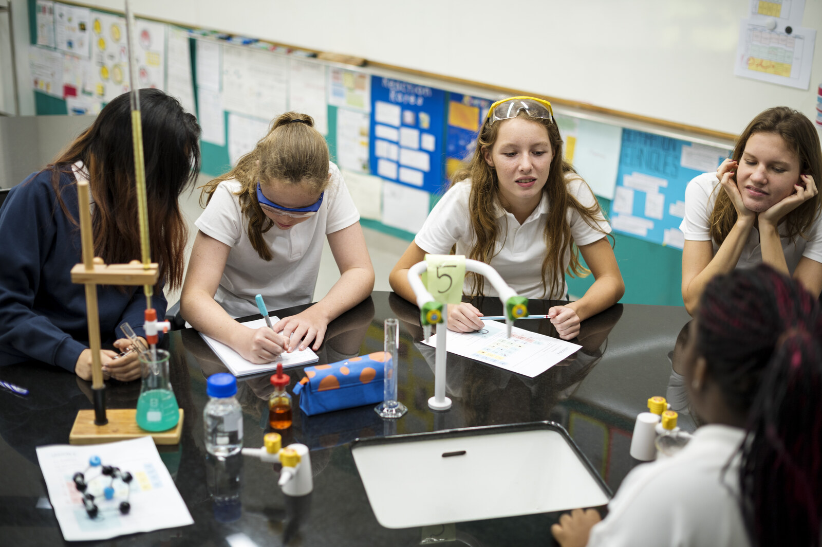 Lemaala students working in the science lab